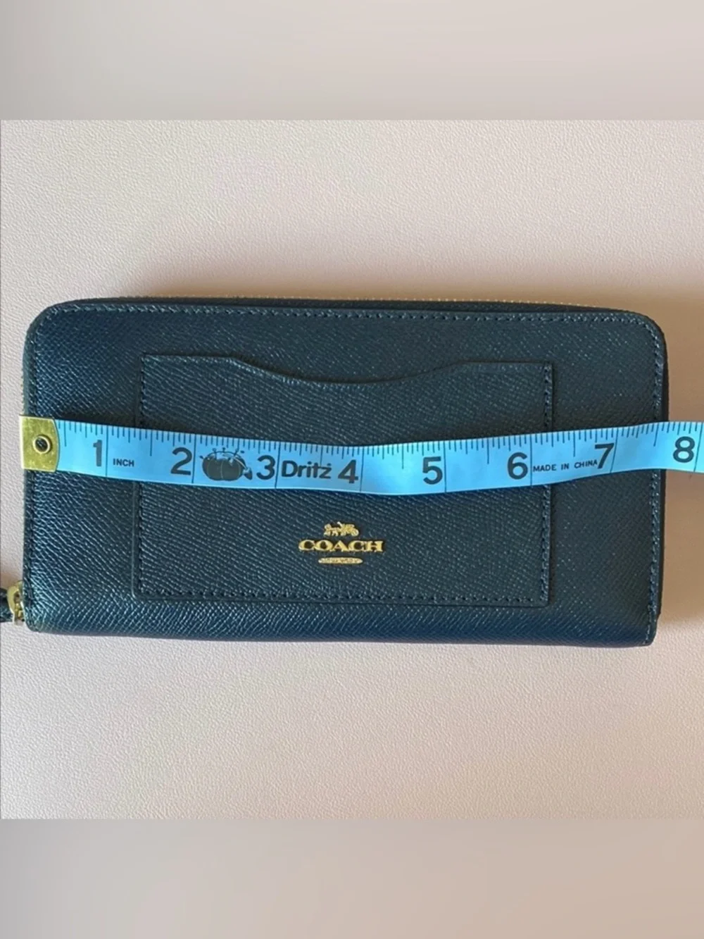 COACH Midnight Blue Leather Wallet.